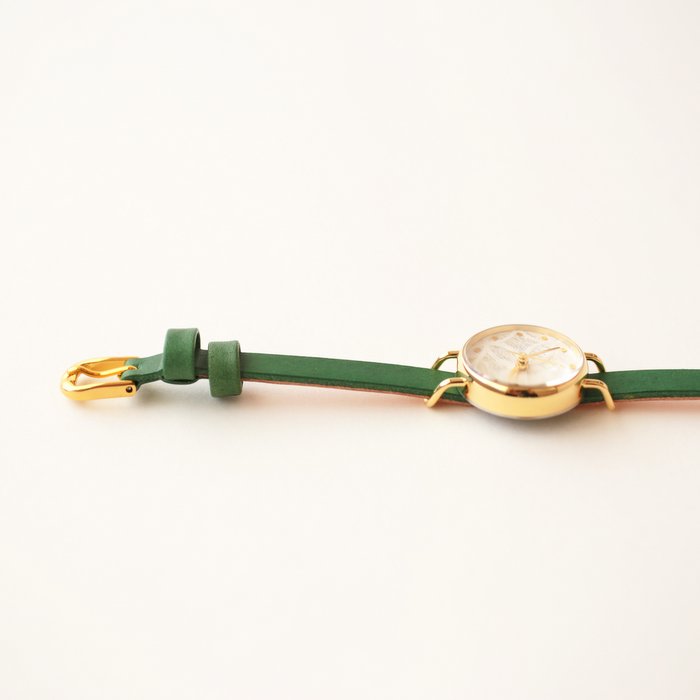 No.20 アボカド 手作りの腕時計用革ベルト｜シーブレーンのハンドメイド腕時計