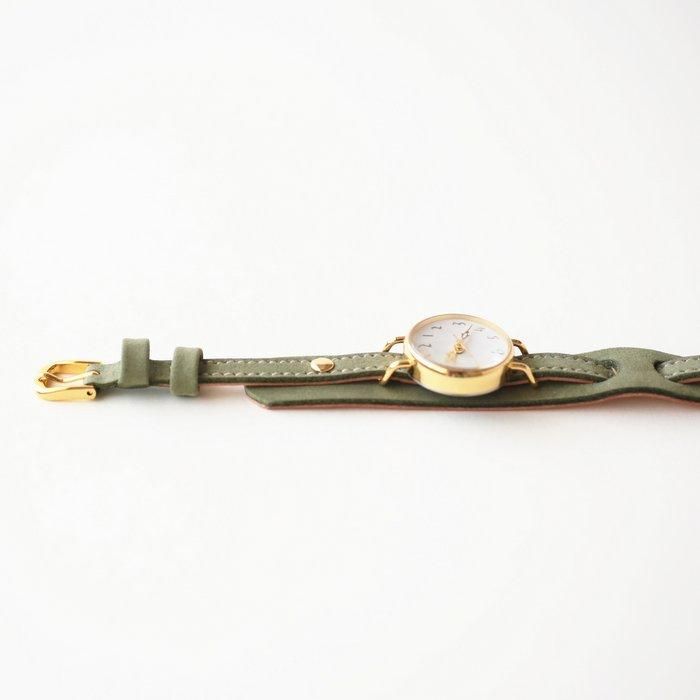 ハイクラス　モスグリーン　レザーベルト 75/90 HIGH-CLASS WVO22VG009M_VolareVintageGoldG