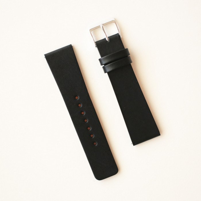 スクエアタイプ専用革ベルト No.8 ブラック - シーブレーン ‐ ハンドメイドの腕時計・置時計