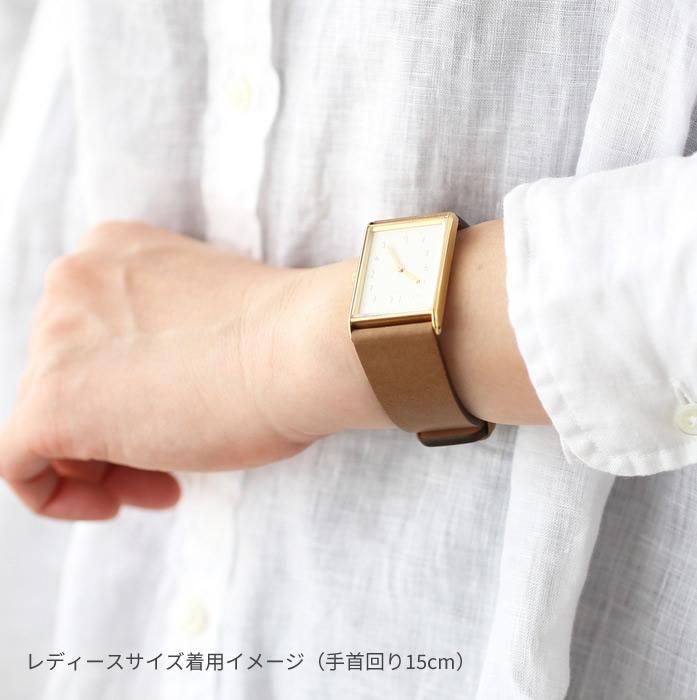 Poiray スクエアフェイス レザーベルト時計 スクエアタイプ専用革ベルト No.35 ブラウン - シーブレーン