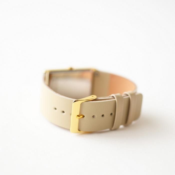 No. ベージュ スクエアタイプ専用革ベルト | シーブレーン腕時計用革ベルト