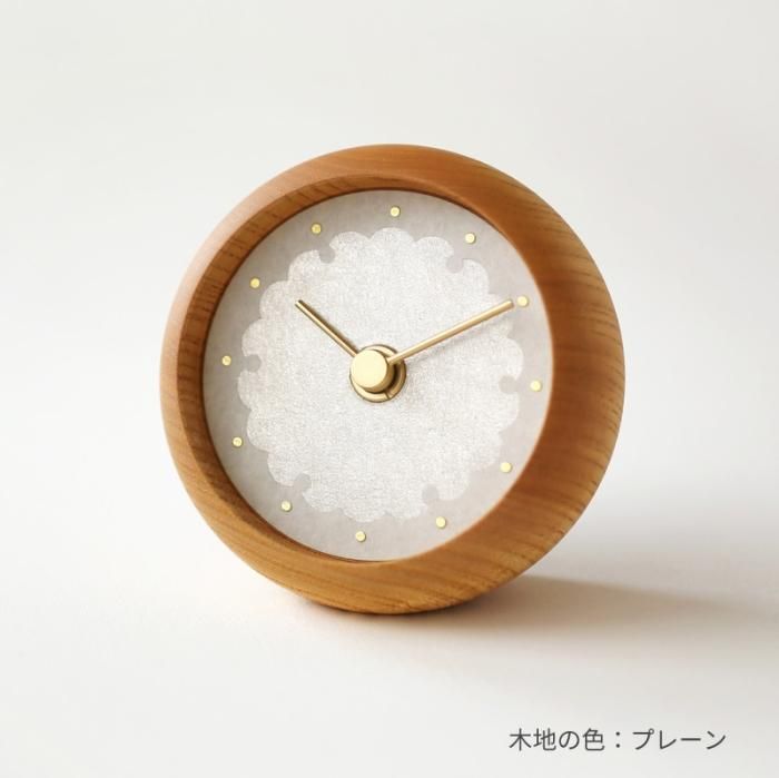 はなもっこ置時計 紋切り 雪輪 ｜ ハンドメイド時計のシー