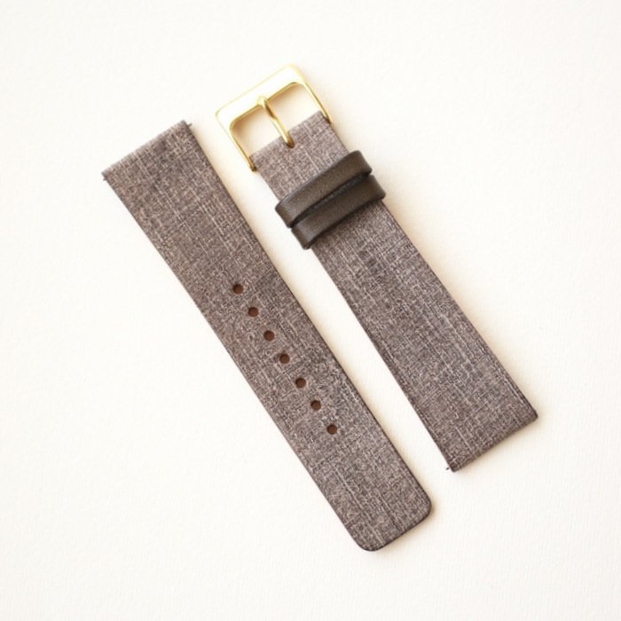No.48 ファブリック調 ブラウン スクエアタイプ専用革ベルト | シーブレーン腕時計用革ベルト