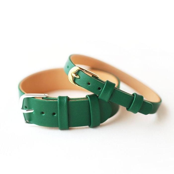 No.54 グリーン 手作りの腕時計用革ベルト｜シーブレーンの
