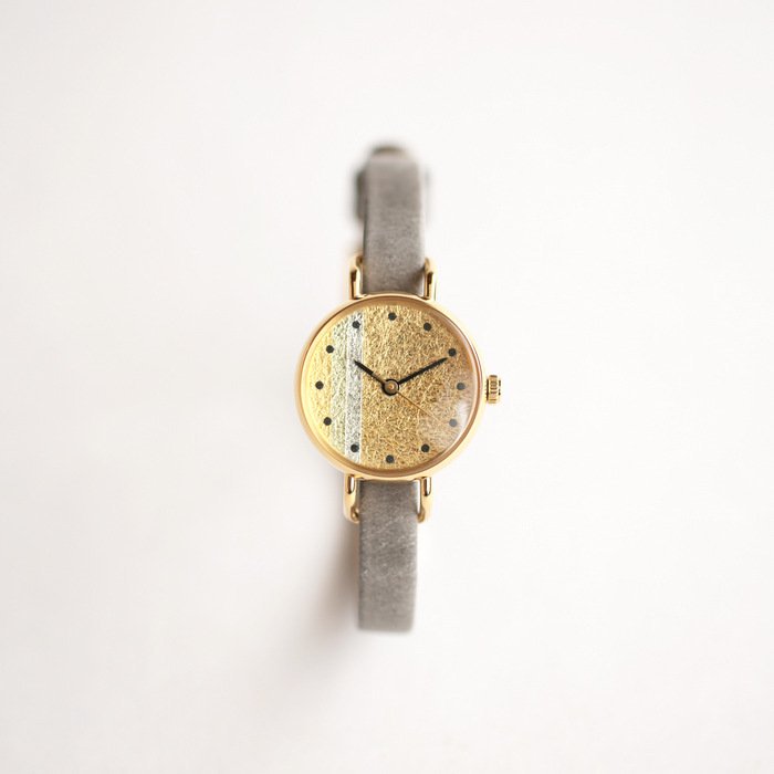 金箔（四号色） かさねシリーズ レディース腕時計 ｜ 日本の美を楽しむシンプルな手作り腕時計【はなもっこ】