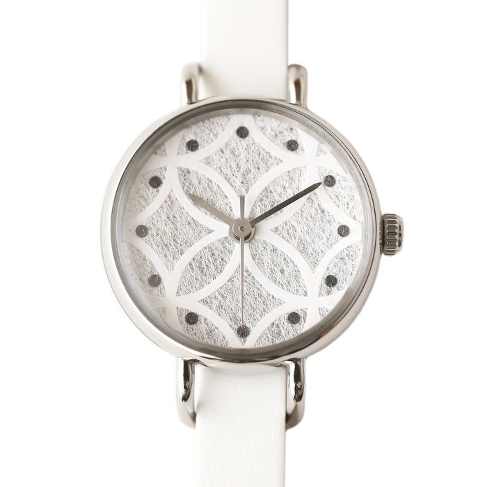 紋切り 七宝紋 ステンレス・レディース 腕時計 ｜ 日本の美を楽しむシンプルな手作り腕時計【はなもっこ】