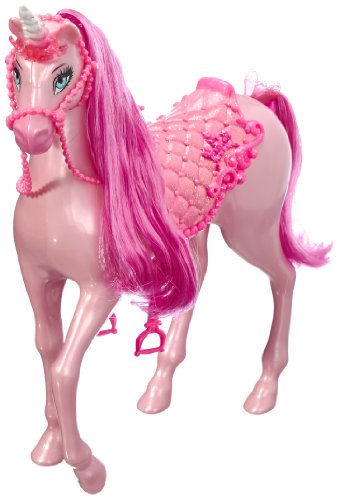 Barbie Princess Doll wth white top and Regal Unicorn Horse set