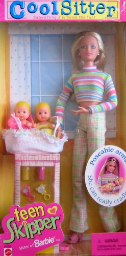 Barbie Cool Sitter TEEN SKIPPER Doll - Babysitting 2 is Twice the Fun!  (1998) - バービー人形の通販・販売なら【ピーチェリノ】