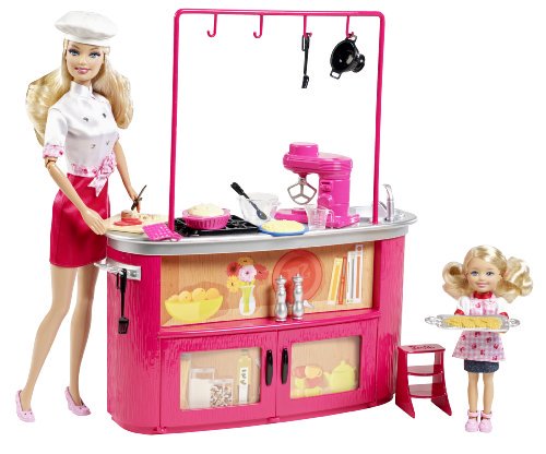 Barbie doll on sale kitchen cooking