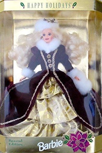 HAPPY HOLIDAYS BARBIE DOLL Hallmark Exclusive SPECIAL EDITION w Faux FUR  HAND MUFF & Trim (1996) - バービー人形の通販・販売なら【ピーチェリノ】