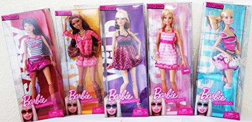 Set of Five (5) Barbie FASHIONISTAS Dolls ARTSY, CUTIE, SASSY