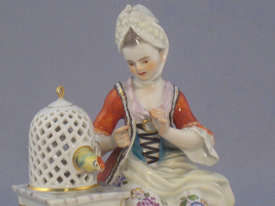 マイセン Meissen 五感の寓意 「視覚」 1890年頃 1級品 人形 - 美術品