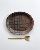 African pattern ovall dish plate（nerikomico)