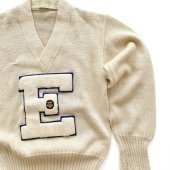 60's VINTAGE lettered knit "E"