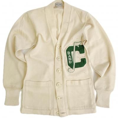 70s VINTAGE lettered knit cardigan