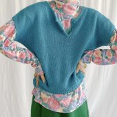 VINTAGE henley neck knit vest "P'galli"