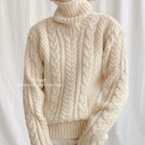 Vintage turtleneck cable knit tops