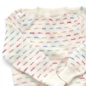 VINTAGE knit "random rainbow lines"