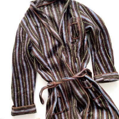 VINTAGE stripe fleece gown