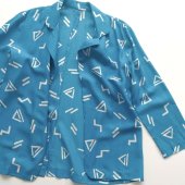80s VINTAGE Abstract Pattern Buttonless light Jacket