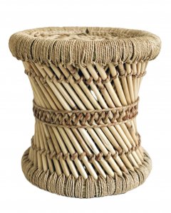 Wicker Reed Stool or Pedestal Drink Table