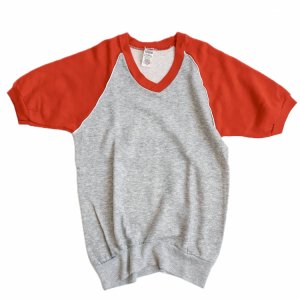 80's VINTAGE Half Sleeve V-neck Sweatshirts "raglan"