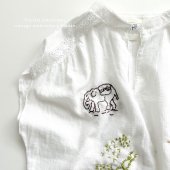 "TICOG original" VINTAGE embroidery cotton lace blouse
