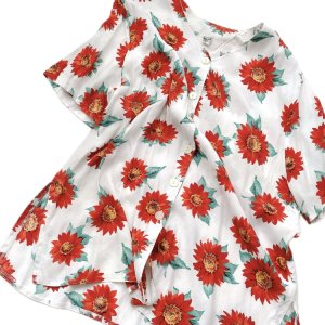 VINTAGE floral short sleeve shirt 