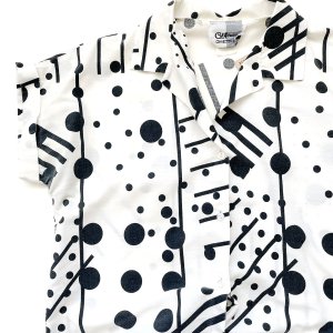 VINTAGE Geometric pattern sleeveless shirt "dots & lines"