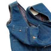 Vintage denim coveralls custom bag