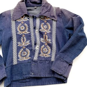 60s Vintage embroidery denim jacket