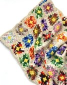 Vintage Granny blanket "flower" / 140109cm 