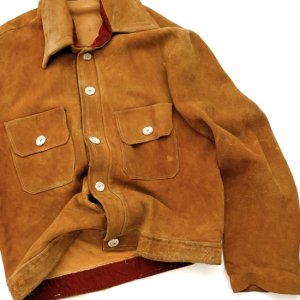 40s Vintage Suede Leather Jacket "Native American"