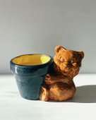 Vintage  green pots "bear"