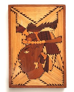 80's Wooden art "Mexico"