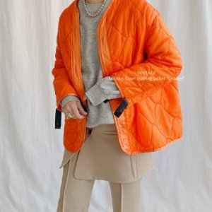 VINTAGE Military Liner quilting jacket "Orange"
