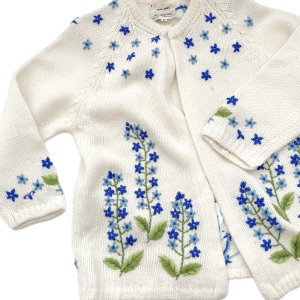 70s VINTAGE Flower knit cardigan "Fully Fashioned"