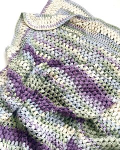 VINTAGE Granny knitting blanket /  102×168cm