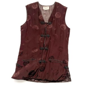 60s Vintage Silk Vest "chinese clothing"