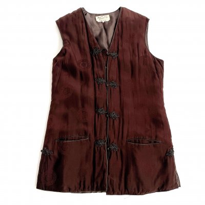 60s Vintage Silk Vest "chinese clothing"