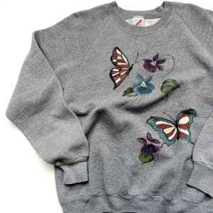 80's VINTAGE Sweatshirt "Hand drawn butterfly"