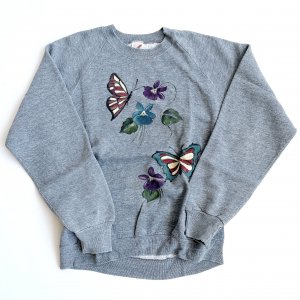 80's VINTAGE Sweatshirt "Hand drawn butterfly"