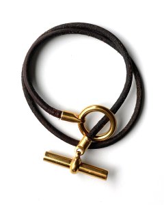 HERMES / glenan leather bracelet & necklace
