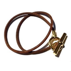 HERMES / glenan leather bracelet & necklace
