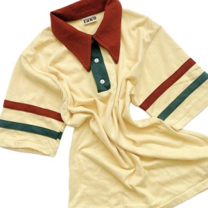 70's VINTAGE Color scheme polo shirt "ELY"