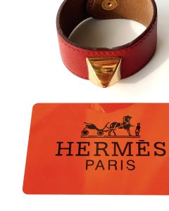 HERMES / Medol leather bangle 