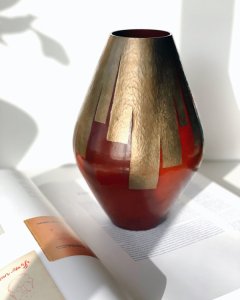 VINTAGE iron brass vase 
