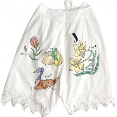 VINTAGE Hand paint lace shorts "TICOG original" 