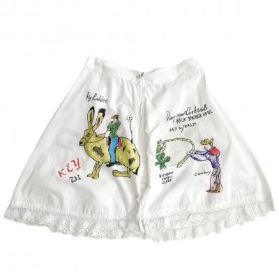 VINTAGE Hand paint lace shorts "TICOG original" 