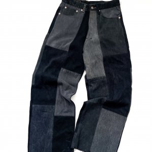 "Levi's"patchwork remake denim pants/black
